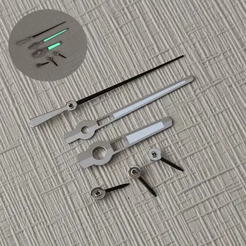 VK63 Hands New Watch Accessory 6 Needles Silver Border Black Second hand Green Luminous Suitable For VK63 Movement