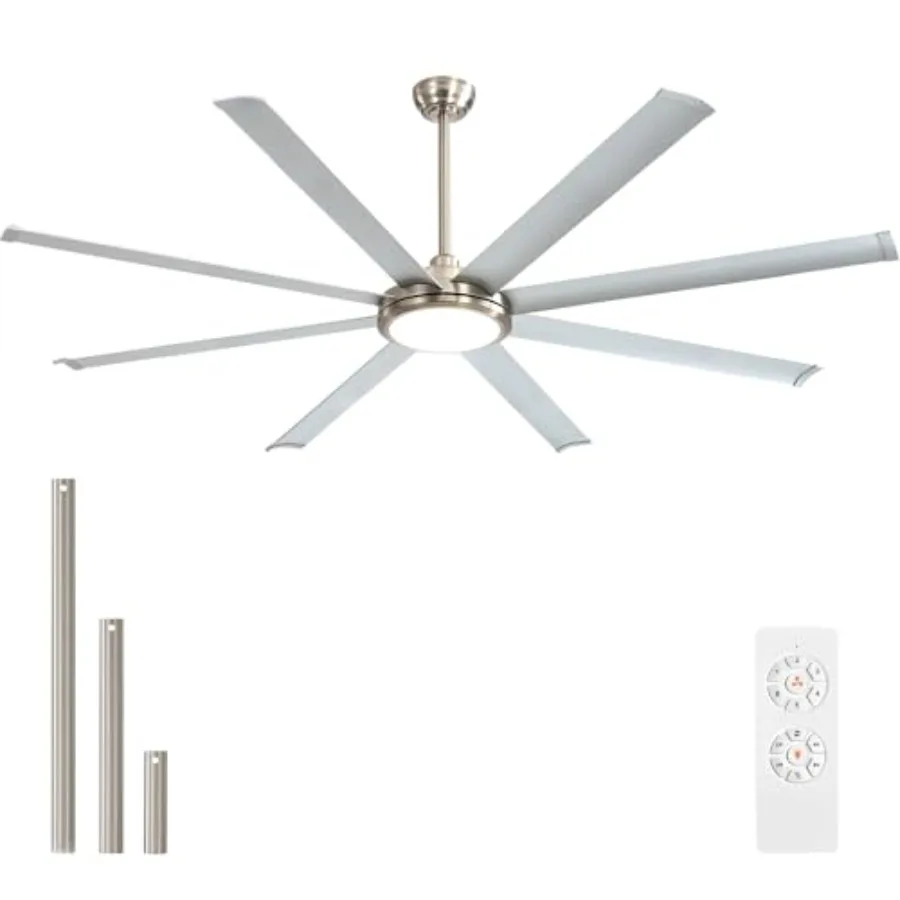 120 Inch Industrial Ceiling Fan with Light and Remote, 8 Aluminum Blades Large Ceiling Fans, 3CCT, 6-Speed Reversible Quiet DC
120 Inch Industrial Ceiling Fan with Light and Remote, 8 Aluminum Blades Large Ceiling Fans, 3CCT, 6-Speed Reversible Quiet DC