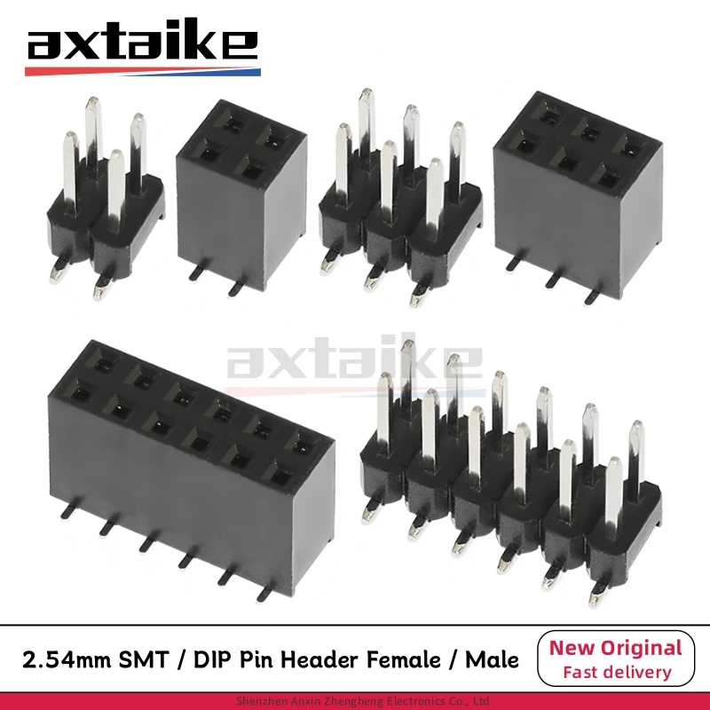 20PCS 2.54mm SMT Pin Header Female / Male PCB Connector 2P 3P 4P 5P 6P 7P 8P 10P 12P 15P 20P 40Pin SMD DIP Double Row Vertical
20PCS 2.54mm SMT Pin Header Female / Male PCB Connector 2P 3P 4P 5P 6P 7P 8P 10P 12P 15P 20P 40Pin SMD DIP Double Row Vertical