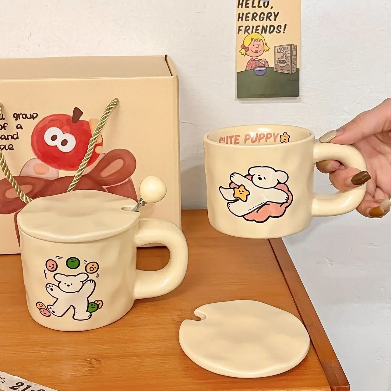 Cute Dog Ceramic Mug with Gift Box, Office Breakfast Milk Coffee Mugs, High-value Couple Water Cups, Kawaii Cup Birthday Gift
Cute Dog Ceramic Mug with Gift Box, Office Breakfast Milk Coffee Mugs, High-value Couple Water Cups, Kawaii Cup Birthday Gift