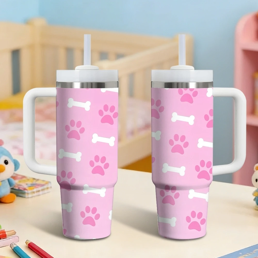 Cute Paw Pattern Vacuum Flasks 40oz Stainless Steel Insulated Tumbler With Handle & Straw Leakproof Travel Mug
Cute Paw Pattern Vacuum Flasks 40oz Stainless Steel Insulated Tumbler With Handle & Straw Leakproof Travel Mug