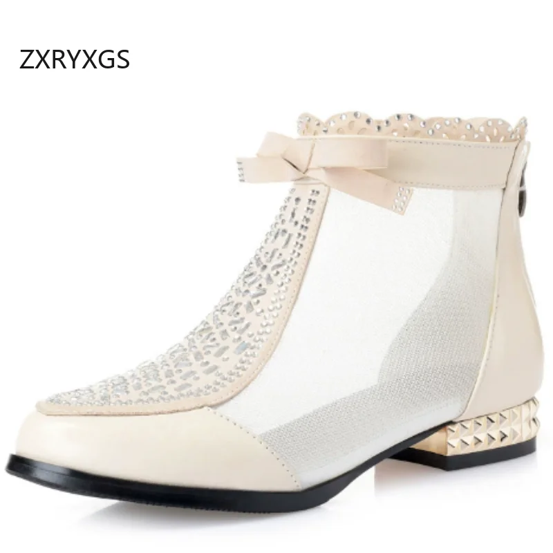 ZXRYXGS 2026 New Summer Genuine Leather Mesh Boots Rhinestone Bow Fashion Sandals Breathable Cool Boots Women's Plus Size Boots
ZXRYXGS 2026 New Summer Genuine Leather Mesh Boots Rhinestone Bow Fashion Sandals Breathable Cool Boots Women's Plus Size Boots
