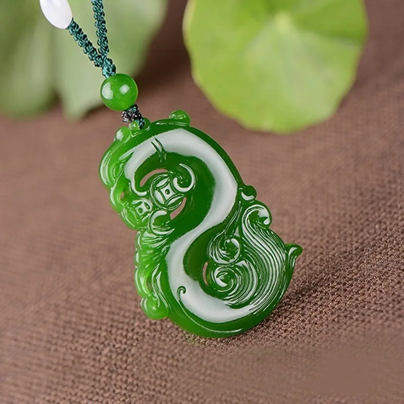 Natural Green Double-sided Hand-carved Dragon Jade Pendant Fashion Boutique Jewelry Men and Women Necklace Gift Accessories
Natural Green Double-sided Hand-carved Dragon Jade Pendant Fashion Boutique Jewelry Men and Women Necklace Gift Accessories