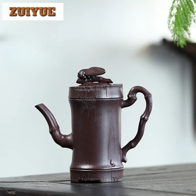170ml Classic Yixing Purple Clay Teapots Artists Handmade Bamboo Joint Pot Raw Ore Purple Mud Tea Maker Kettle Zisha Tea Set For
170ml Classic Yixing Purple Clay Teapots Artists Handmade Bamboo Joint Pot Raw Ore Purple Mud Tea Maker Kettle Zisha Tea Set For