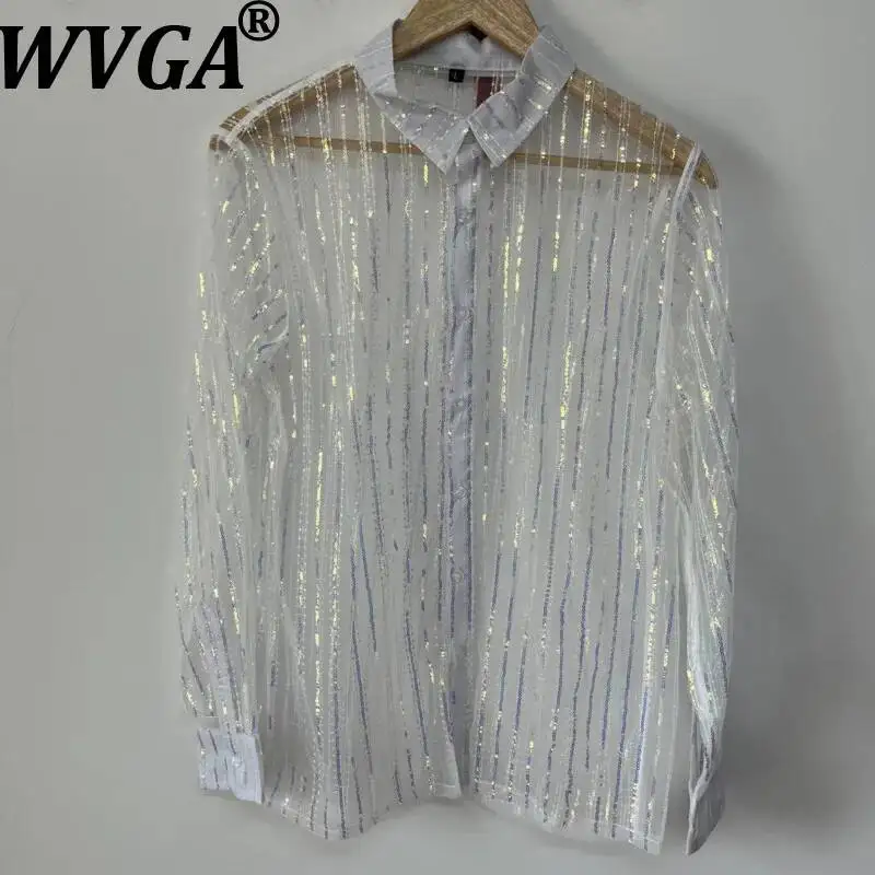 WVGA Summer New Man Sheer Mesh Laser Sequin Embroidered Trendy Design Loose-fitting Versatile Shirt Niche Chic Casual Top W22977
WVGA Summer New Man Sheer Mesh Laser Sequin Embroidered Trendy Design Loose-fitting Versatile Shirt Niche Chic Casual Top W22977