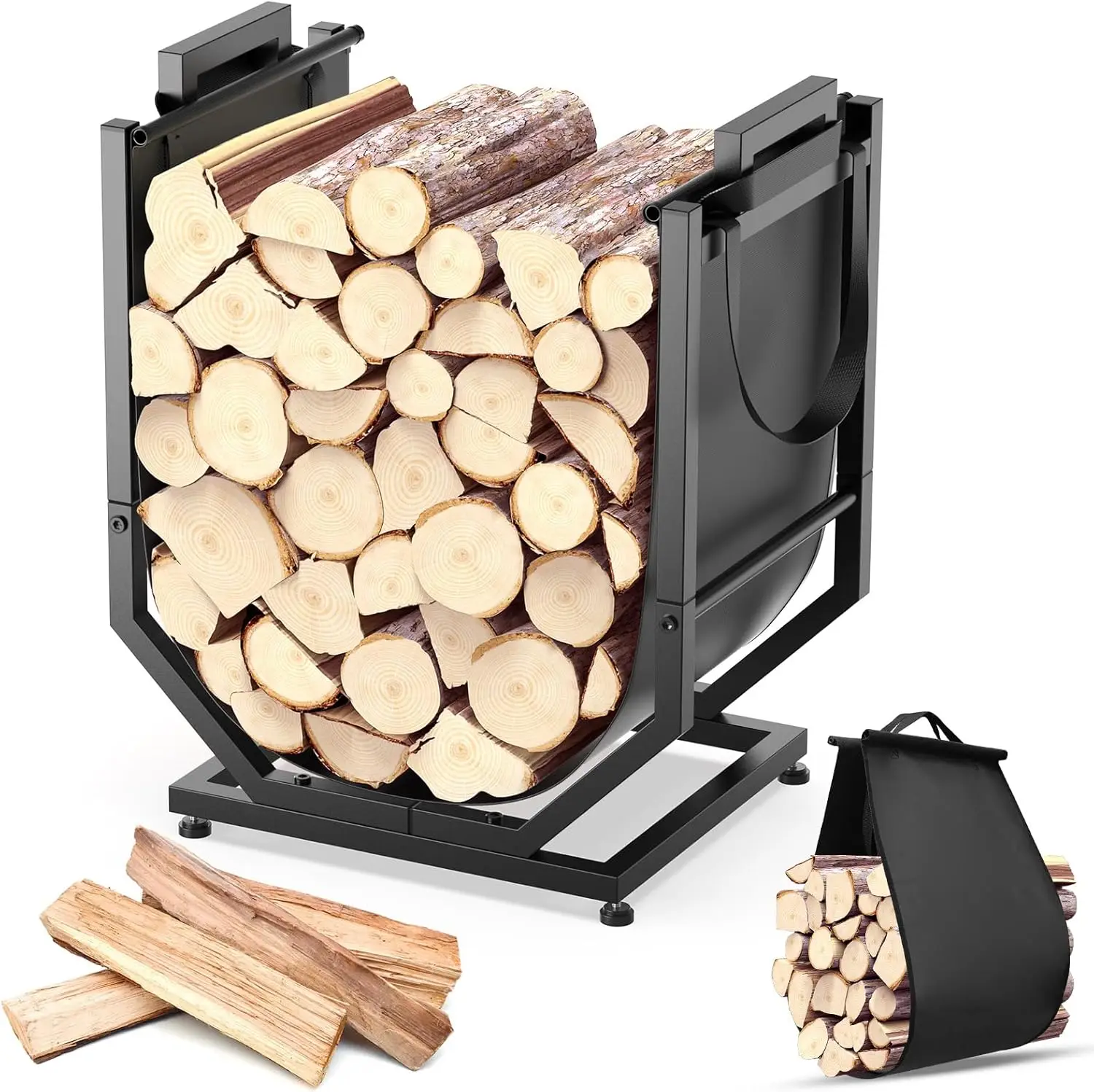 Firewood Rack with Adjustable Feet and Carrier Bag, Thickened Metal for Indoor/Outdoor Use
Firewood Rack with Adjustable Feet and Carrier Bag, Thickened Metal for Indoor/Outdoor Use