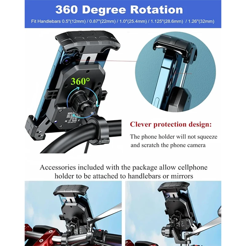Motorcycle Phone Holder Fast Wireless Charging Quick USB Charger Moto Motorbike Mirror Stand Support Cellphone Handlebar Mount
Motorcycle Phone Holder Fast Wireless Charging Quick USB Charger Moto Motorbike Mirror Stand Support Cellphone Handlebar Mount