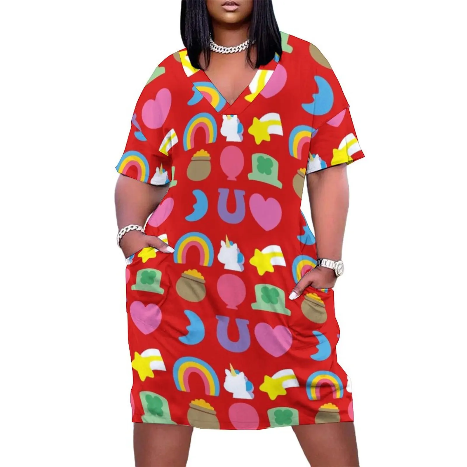 A Set of Lucky Charms Loose Pocket Dress chic and elegant woman dress summer outfits for women 2025
A Set of Lucky Charms Loose Pocket Dress chic and elegant woman dress summer outfits for women 2025