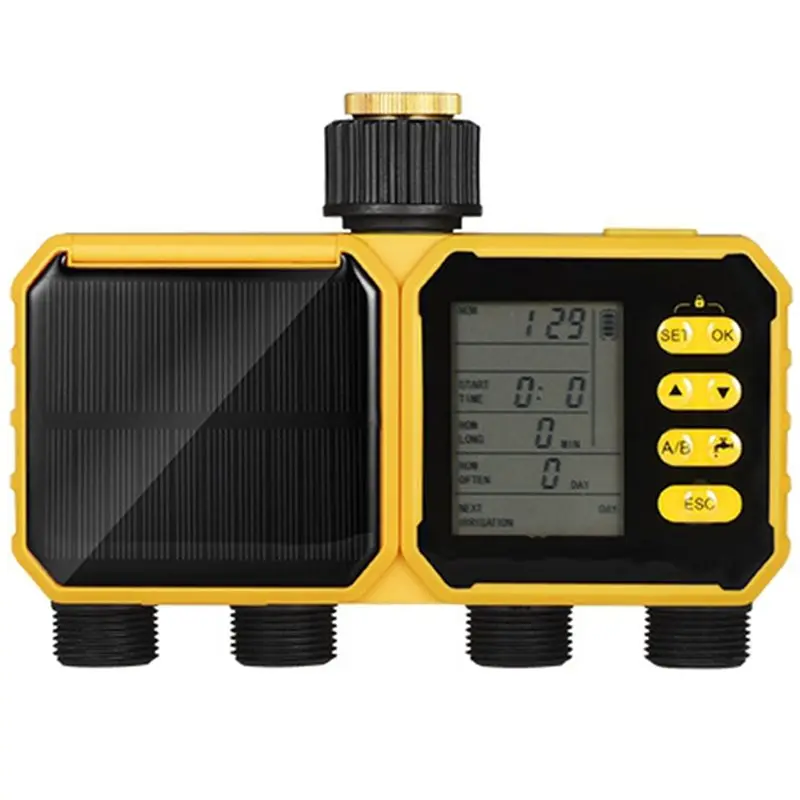 ABKY-Garden Water Timer Solar Powered Water Timer 4 Zone Irrigation Controller Automatic Garden Watering System
ABKY-Garden Water Timer Solar Powered Water Timer 4 Zone Irrigation Controller Automatic Garden Watering System