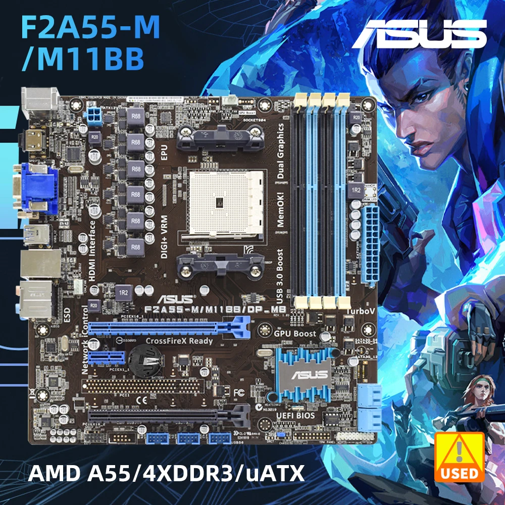 ASUS F2A55-M/M11BB/DP_MB AMD A55 Socket FM2 4 x DDR3 DIMM 64GB PCI-E 2.0 SATA2 DVI VGA HDMI uATX mainboard
ASUS F2A55-M/M11BB/DP_MB AMD A55 Socket FM2 4 x DDR3 DIMM 64GB PCI-E 2.0 SATA2 DVI VGA HDMI uATX mainboard