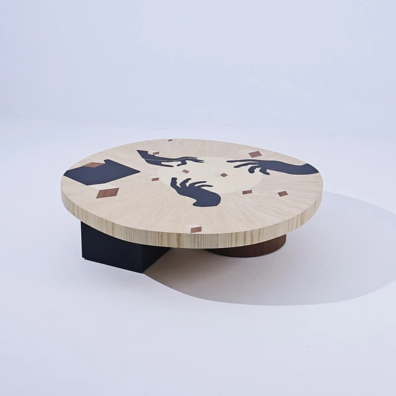 Medieval creative round painting graffiti coffee table, retro small apartment solid wood coffee table
Medieval creative round painting graffiti coffee table, retro small apartment solid wood coffee table