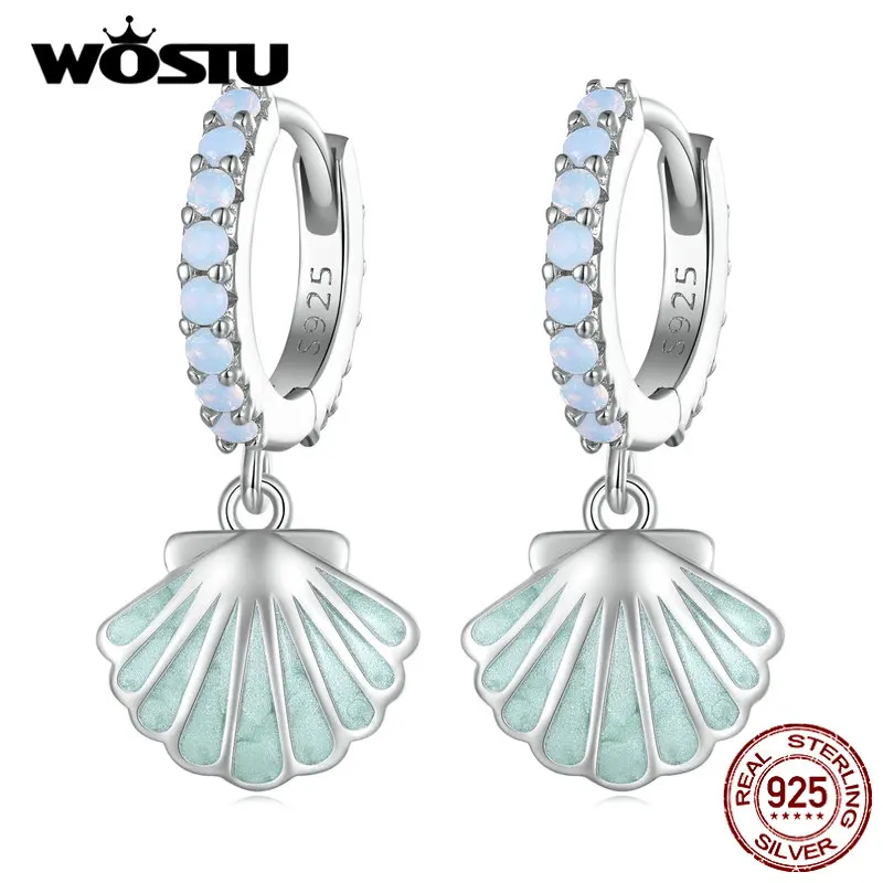 WOSTU Original 925 Sterling Silver Shell Ear Clips 8mm Ear Buckles with Opal Fine Jewelry For Women Summer Beach Party Gift
WOSTU Original 925 Sterling Silver Shell Ear Clips 8mm Ear Buckles with Opal Fine Jewelry For Women Summer Beach Party Gift