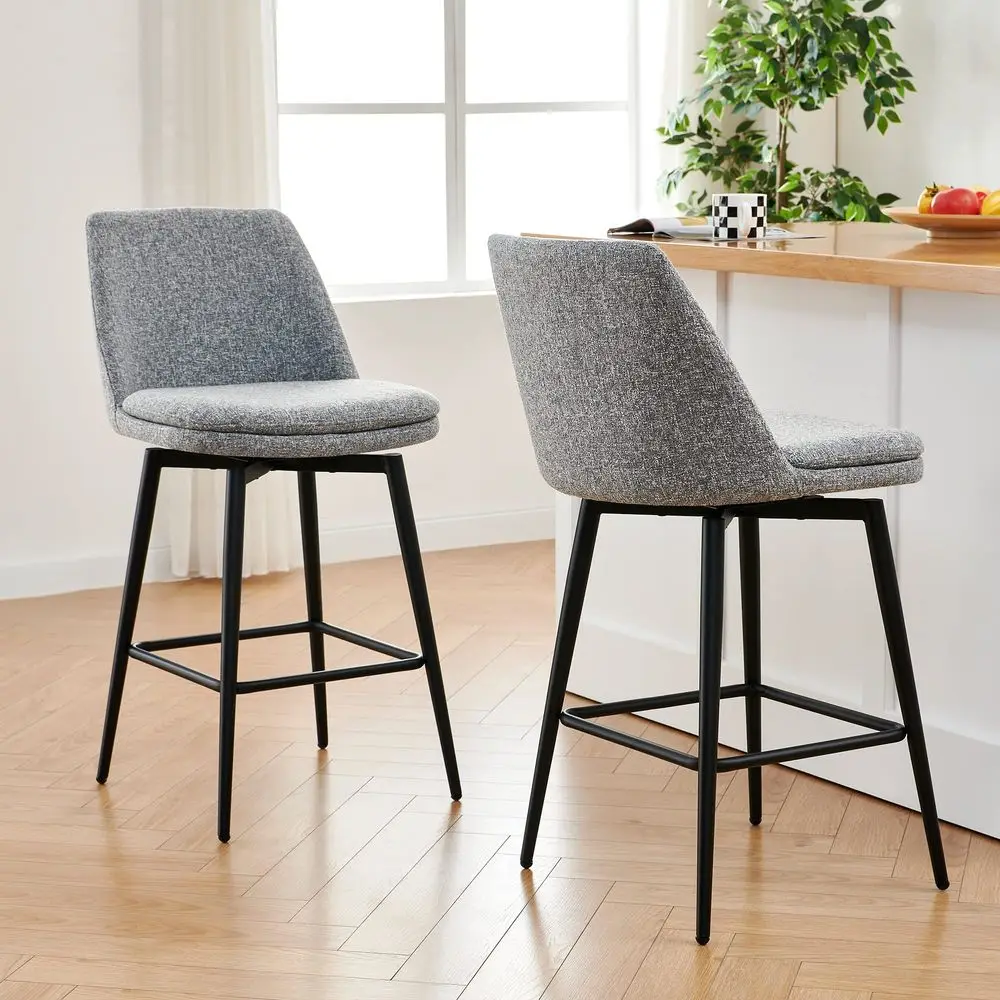 Swivel Bar Stools, 27.2 Counter Height Bar Stools Set of 2, FSC Certified holstered Modern Counter Stools, Metal Legs, Fabric
Swivel Bar Stools, 27.2 Counter Height Bar Stools Set of 2, FSC Certified holstered Modern Counter Stools, Metal Legs, Fabric
