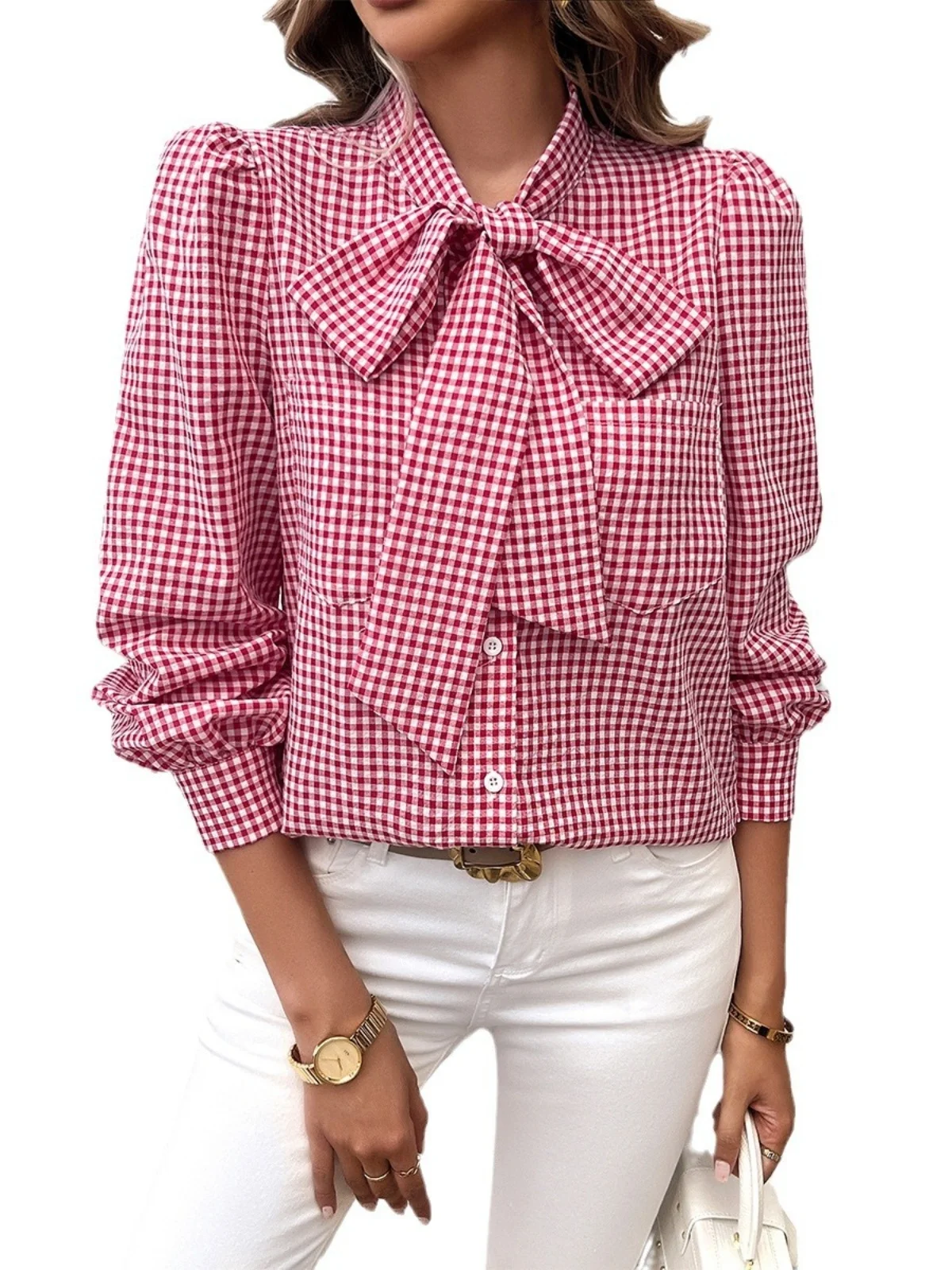 Casual Plaid Shirt Temperament Long Sleeve round Neck Sweet Style Polyester Fiber Women's Cardigan Straight Cut Fit Chinese O...
Casual Plaid Shirt Temperament Long Sleeve round Neck Sweet Style Polyester Fiber Women's Cardigan Straight Cut Fit Chinese O...