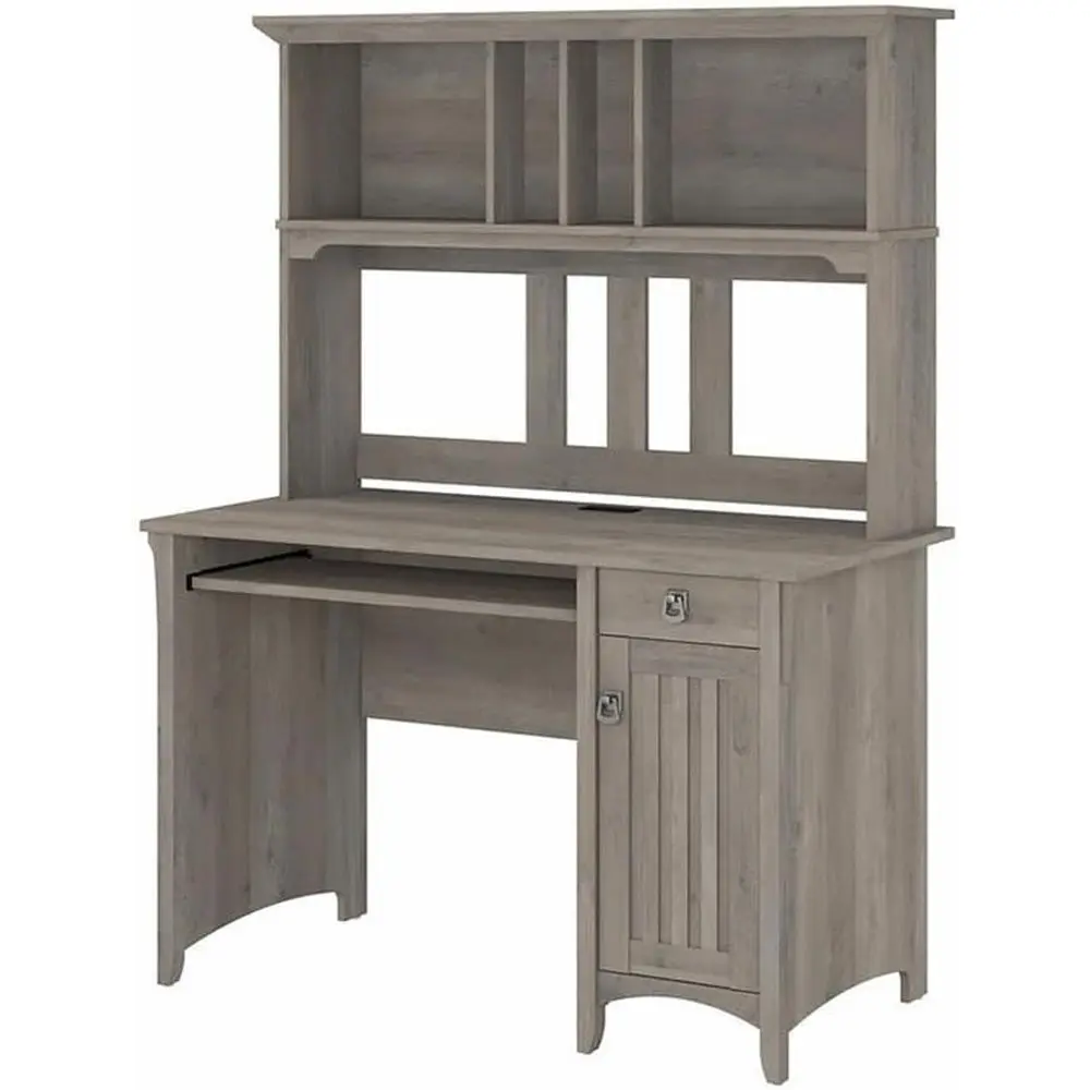 Gray Engineered Wood Compact Desk with Hutch, 47W x 23D x 63H, Mission Style, Built-in Wire Management for Home Office
Gray Engineered Wood Compact Desk with Hutch, 47W x 23D x 63H, Mission Style, Built-in Wire Management for Home Office