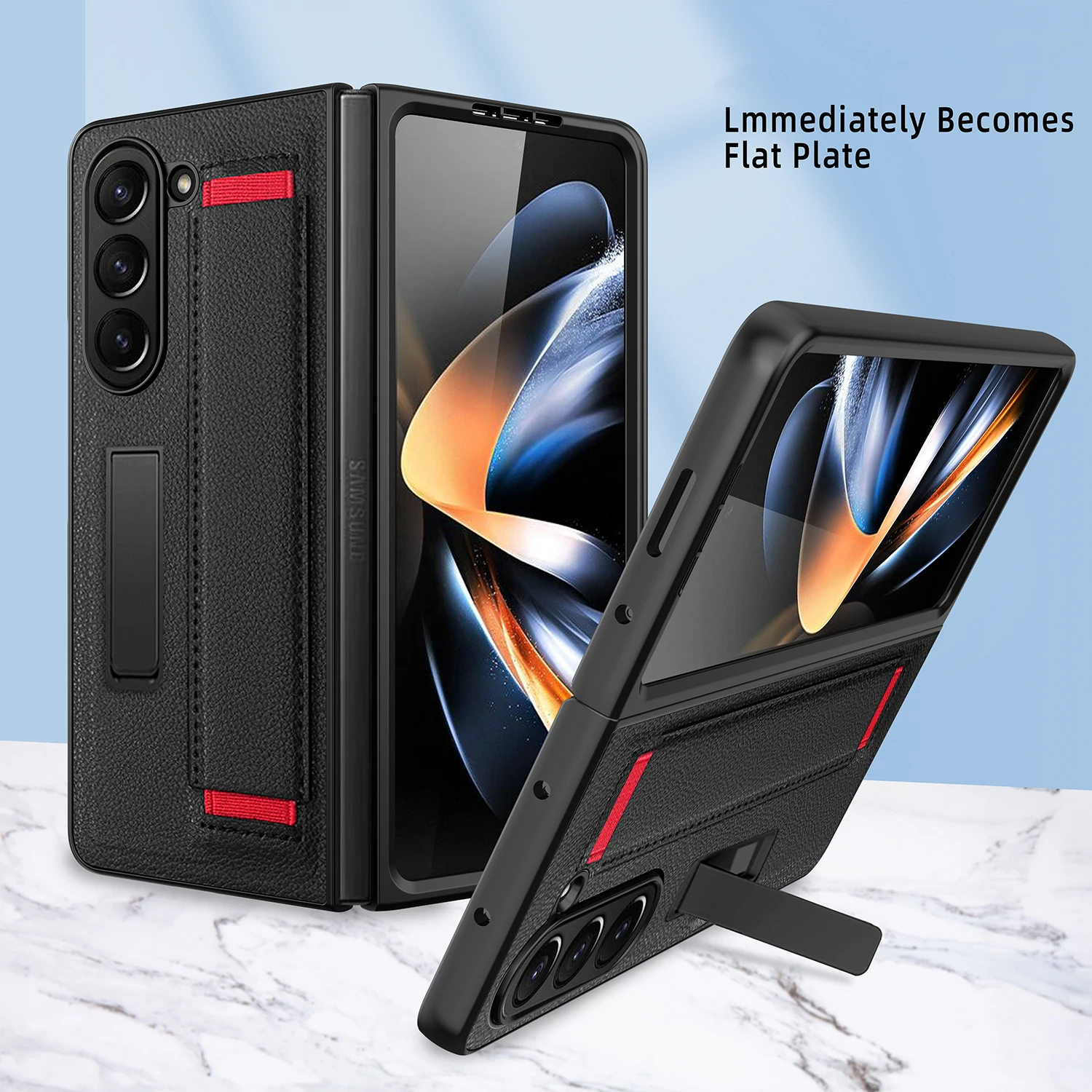 Чехол для Galaxy Z Fold 5, кожаный чехол с ремешком и ремешком на запястье для Samsung, зеркальная пленка, защитный чехол Z Fold5, противоударный жесткий чехол
Чехол для Galaxy Z Fold 5, кожаный чехол с ремешком и ремешком на запястье для Samsung, зеркальная пленка, защитный чехол Z Fold5, противоударный жесткий чехол