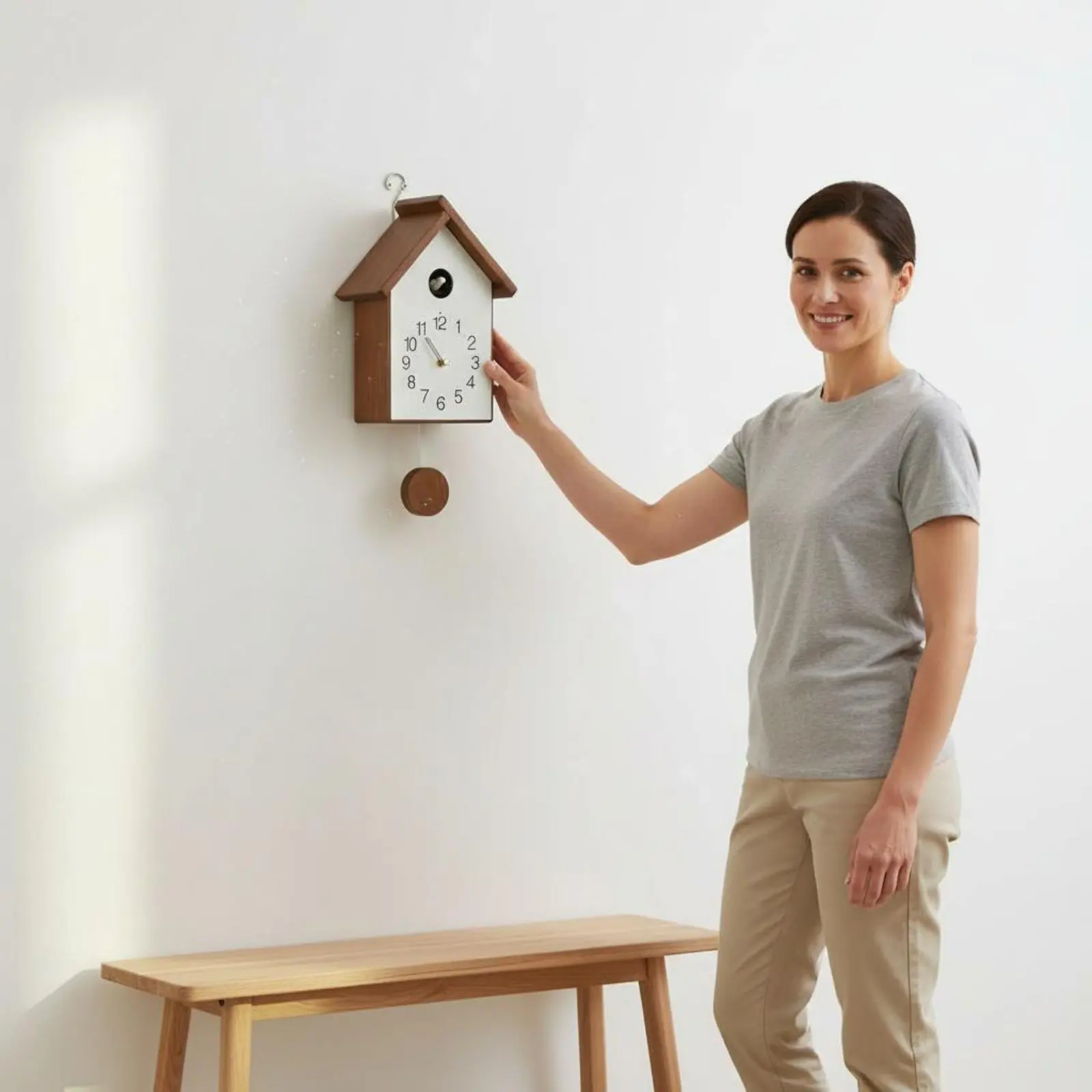 Wooden Cuckoo Wall Timepiece Pendulum Swing Cuckoo Wall Timepiece Home Decor
Wooden Cuckoo Wall Timepiece Pendulum Swing Cuckoo Wall Timepiece Home Decor