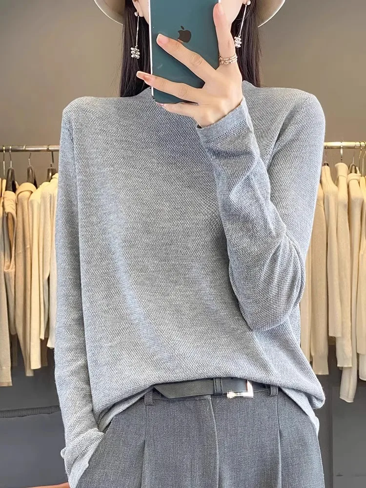 Весна 2026: Женский облегающий вязаный свитер с круглым вырезом, тонкий, универсальный, однотонный, для повседневной носки, подходит к пальто
Весна 2026: Женский облегающий вязаный свитер с круглым вырезом, тонкий, универсальный, однотонный, для повседневной носки, подходит к пальто