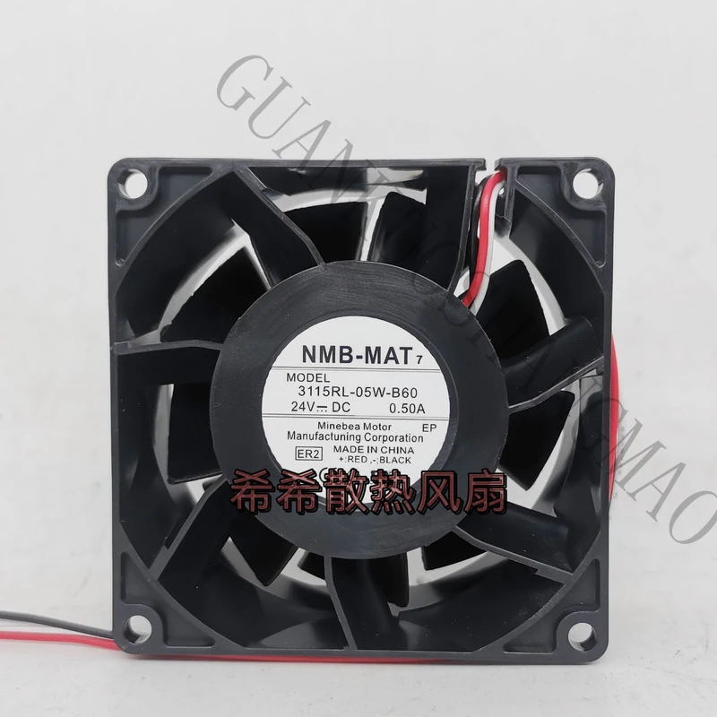 HJY 1pcs NMB fan 3115RL-05W-B60 DC 24V 0.50A 80*80*38MM 3-wire cooling fan
HJY 1pcs NMB fan 3115RL-05W-B60 DC 24V 0.50A 80*80*38MM 3-wire cooling fan