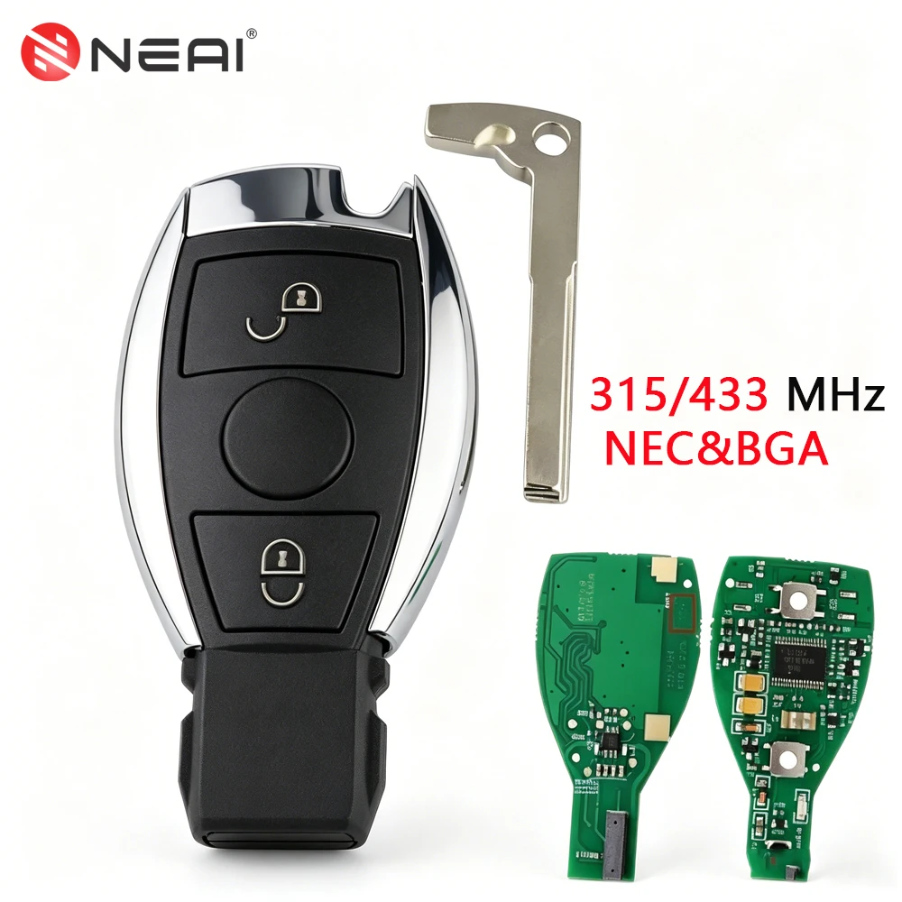 NEAI Smart Remote Car Key For Mercedes Benz W203 W204 W205 W210 W211 W212 W221 W222 A B C E S GL M W Series BGA &NEC 315/433Mhz
NEAI Smart Remote Car Key For Mercedes Benz W203 W204 W205 W210 W211 W212 W221 W222 A B C E S GL M W Series BGA &NEC 315/433Mhz