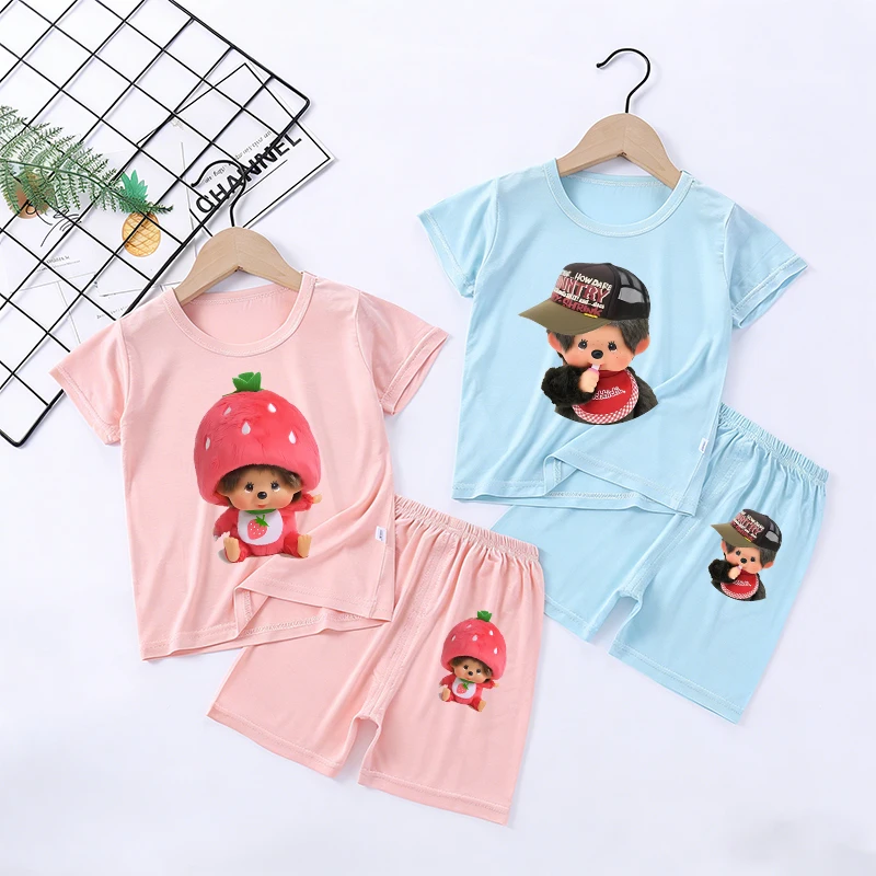 Monchhichi Children Pyjamas Set Cute Cartoon Sleepwear Boy Girl Short Sleeve Shorts Set Kids Tops Summer Clothes Home Wear Gift
Monchhichi Children Pyjamas Set Cute Cartoon Sleepwear Boy Girl Short Sleeve Shorts Set Kids Tops Summer Clothes Home Wear Gift