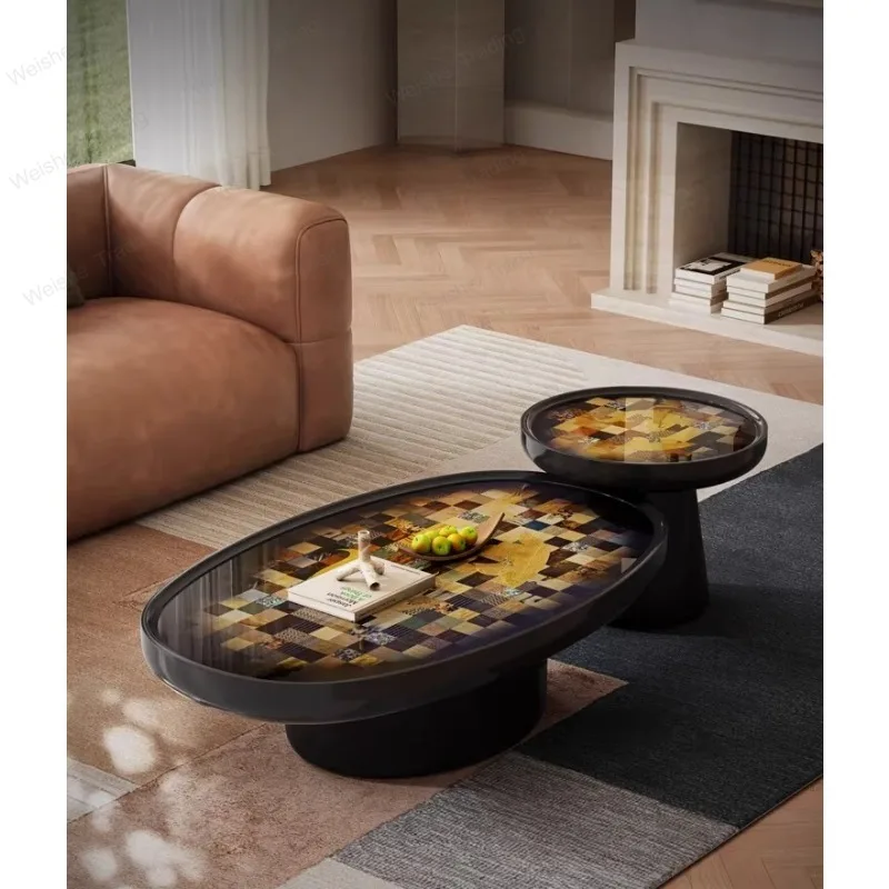 Italian minimalist coffee table combination designer black paint living room home antique creative rainbow art coffee table
Italian minimalist coffee table combination designer black paint living room home antique creative rainbow art coffee table