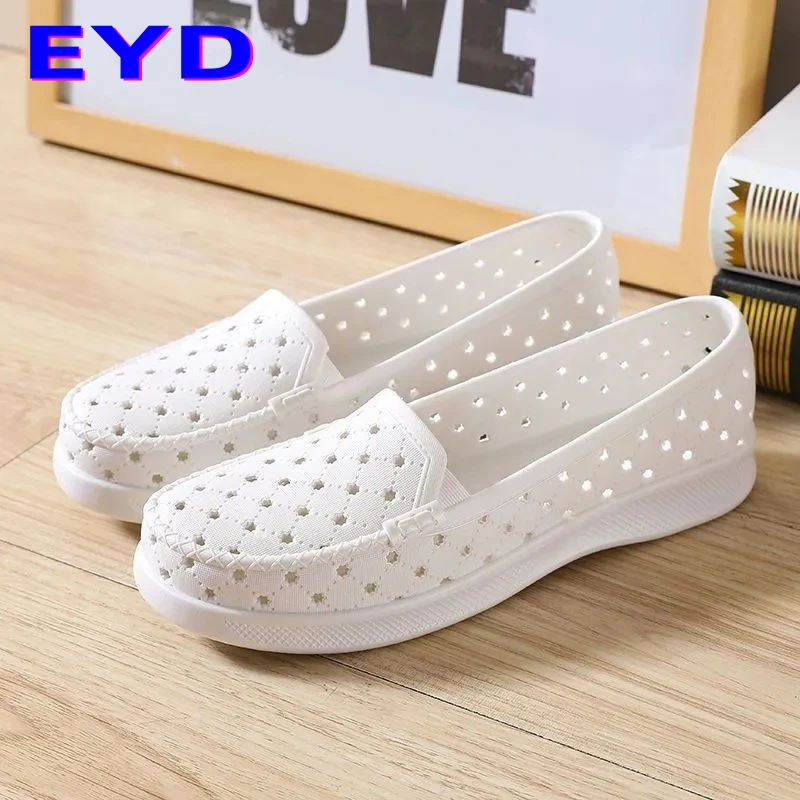 Women's Summer Hollow out Flat Heel Slip-On Shoes Casual Work Shoes Anti-Slip Cool Sandals Soft Bottom Nursing Shoes
Women's Summer Hollow out Flat Heel Slip-On Shoes Casual Work Shoes Anti-Slip Cool Sandals Soft Bottom Nursing Shoes