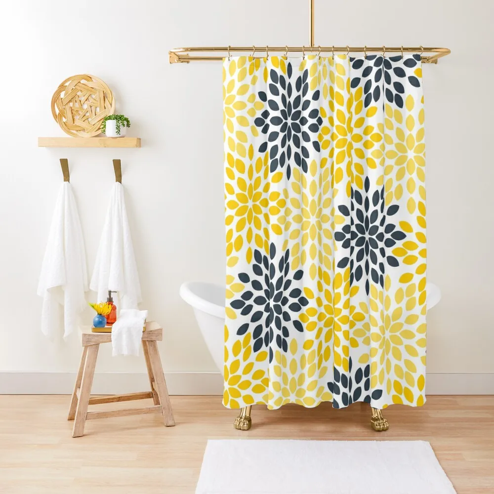 Yellow and Gray Charcoal Modern Floral Shower Curtain Bathroom Shower Set Curtain
Yellow and Gray Charcoal Modern Floral Shower Curtain Bathroom Shower Set Curtain