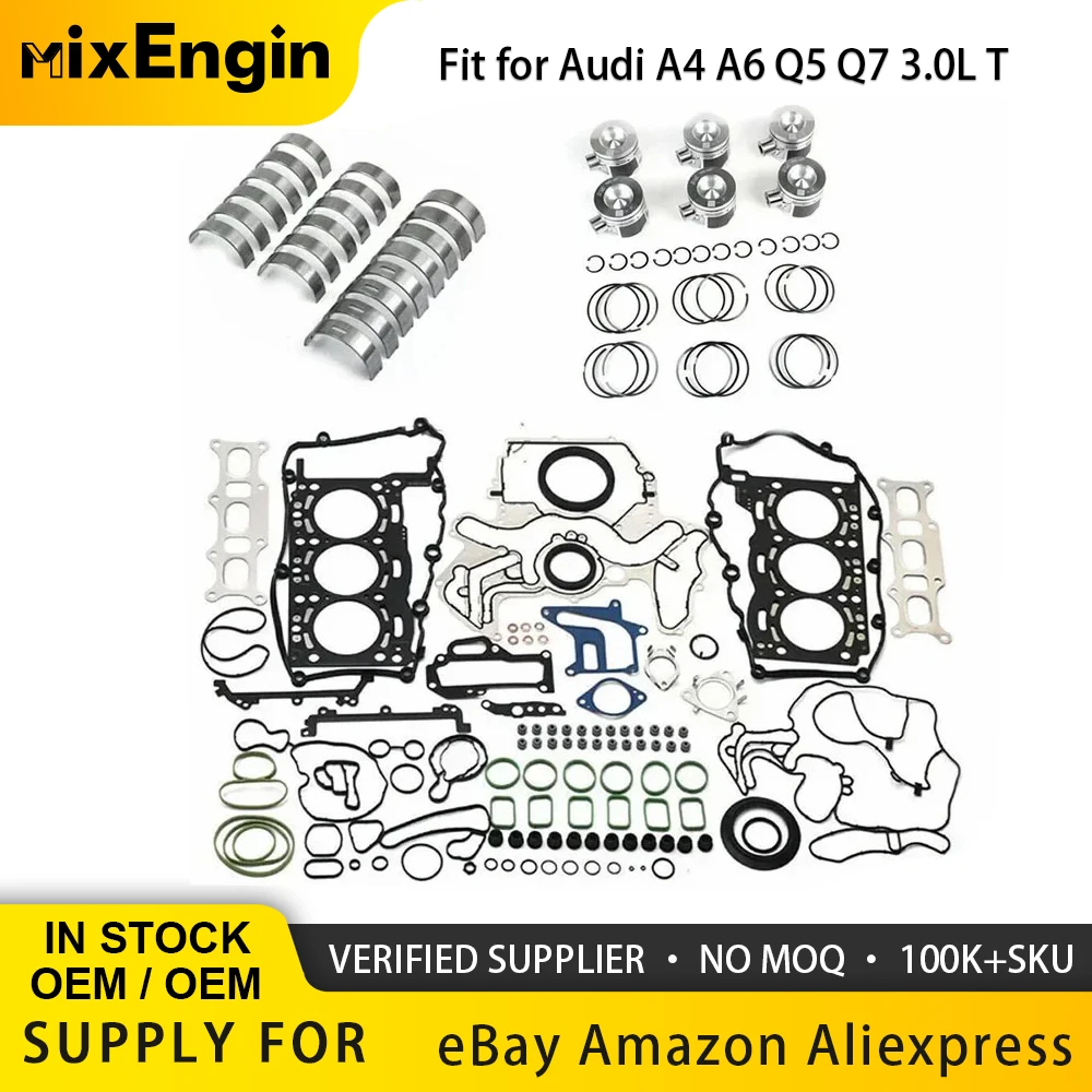Engine complete set of gaskets piston bearing kit fits 3.0L T CLA CRC Diesel Porsche Cayenne Volkswagen Touareg Audi A4 A6 Q5 Q7
Engine complete set of gaskets piston bearing kit fits 3.0L T CLA CRC Diesel Porsche Cayenne Volkswagen Touareg Audi A4 A6 Q5 Q7