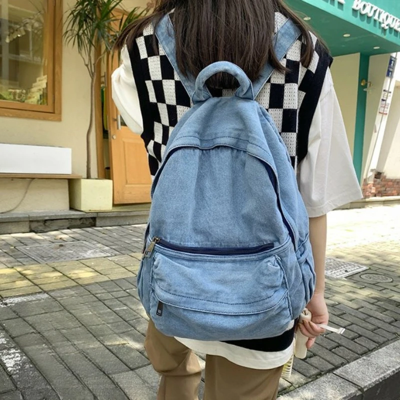 Vintage Denim Backpack,Multiple Zipper Pockets, Soft Rucksack with Adjustable Straps for Girls Students Travel School Commute
Vintage Denim Backpack,Multiple Zipper Pockets, Soft Rucksack with Adjustable Straps for Girls Students Travel School Commute