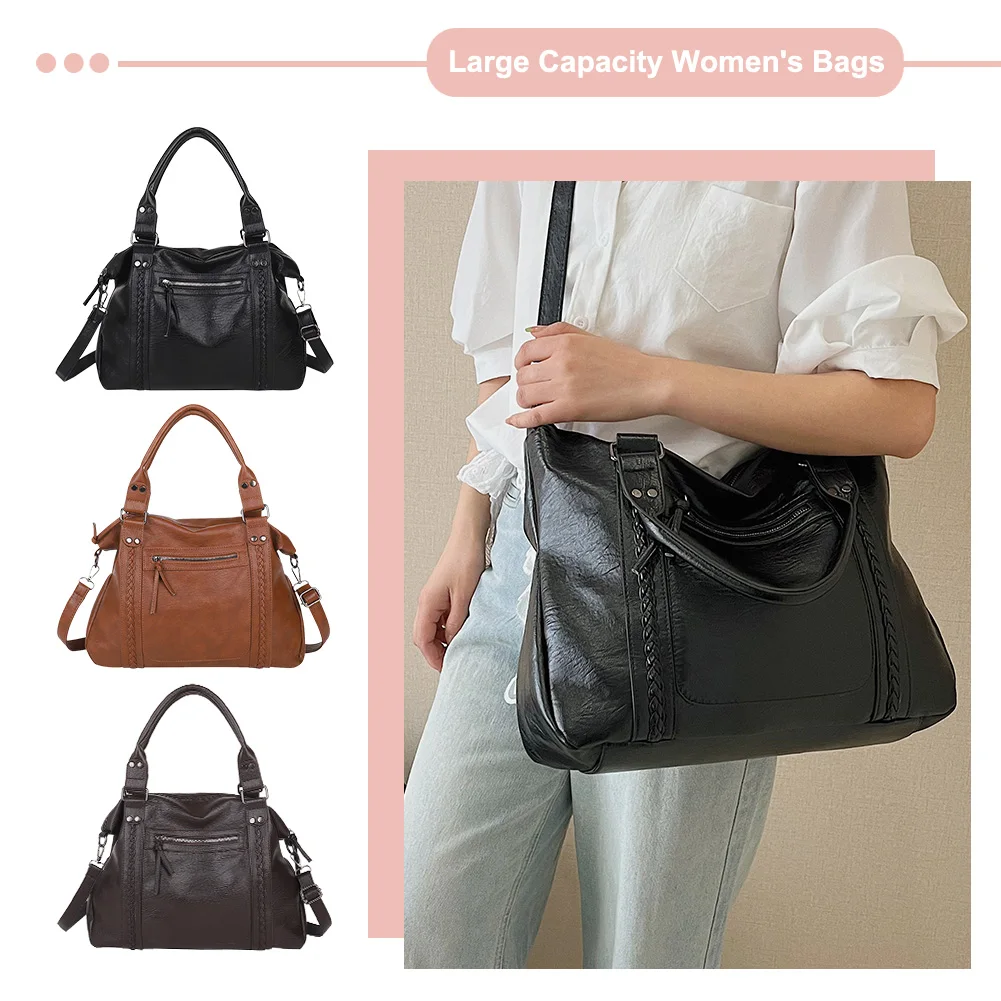 Leather Crossbody Bag for Women Hobos Handbag Top Handle Satchel Bag Retro Tote Shoulder Bag for Commuting Daily Use
Leather Crossbody Bag for Women Hobos Handbag Top Handle Satchel Bag Retro Tote Shoulder Bag for Commuting Daily Use