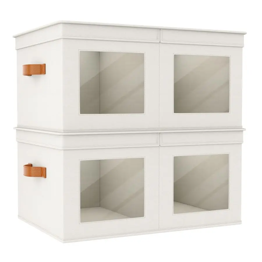 Большие коробки для хранения с крышками, складные тканевые контейнеры для одежды, 2 штуки, с ручками, для шкафа
Большие коробки для хранения с крышками, складные тканевые контейнеры для одежды, 2 штуки, с ручками, для шкафа