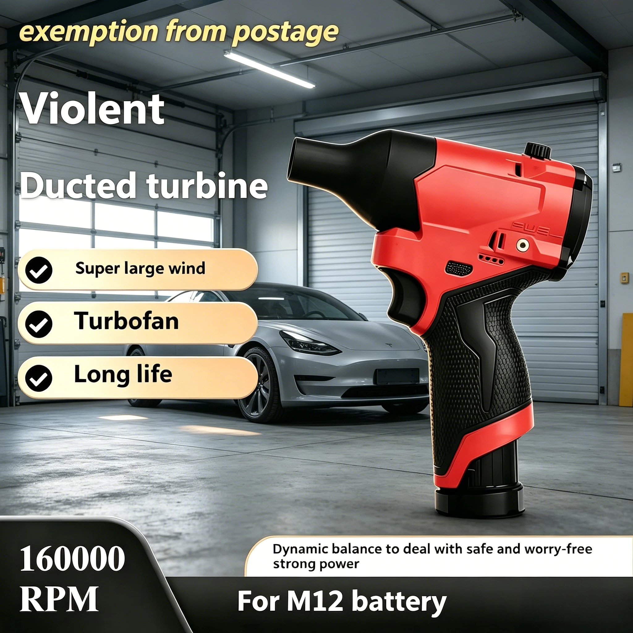 Cordless Violent Turbine Blower, 160000RPM High-Power Air Duster for Milwaukee M12, Garden Leaf Blower & Home car wash gun
Cordless Violent Turbine Blower, 160000RPM High-Power Air Duster for Milwaukee M12, Garden Leaf Blower & Home car wash gun