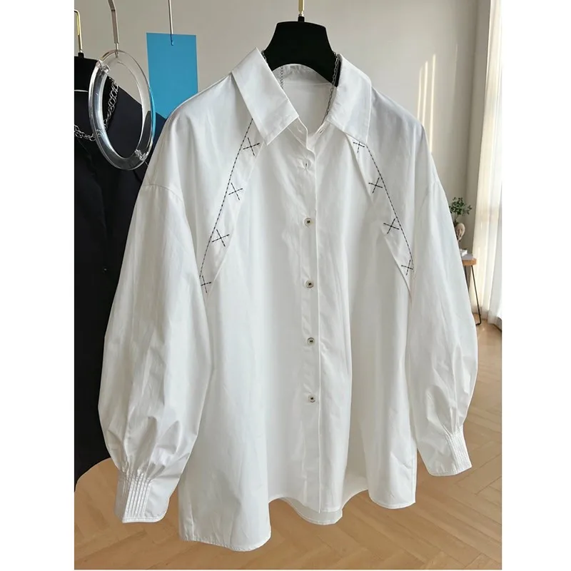 2024 New Arrival Autumn European Style Turn-down Collar Long Sleeve Embroidery Blouse Single Breasted Casual Women Shirts V146
2024 New Arrival Autumn European Style Turn-down Collar Long Sleeve Embroidery Blouse Single Breasted Casual Women Shirts V146