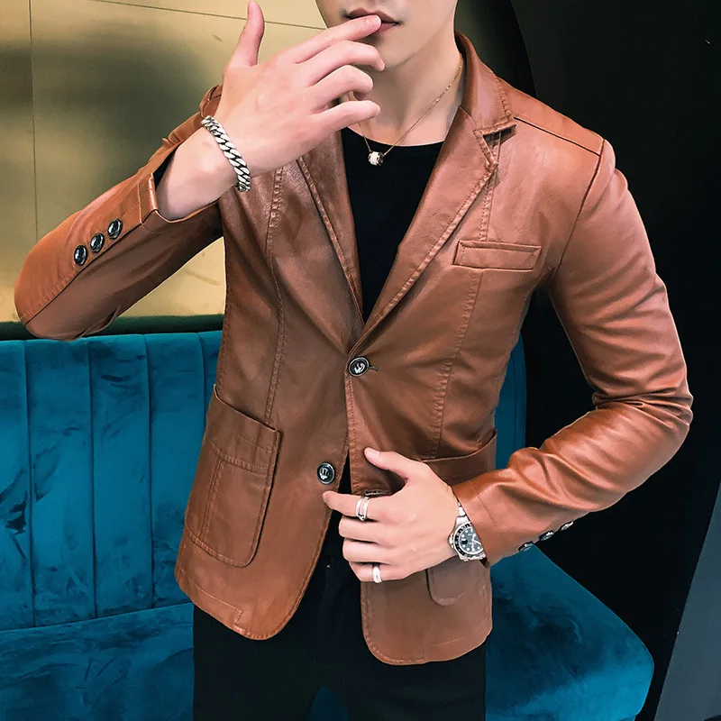 Korean Style Slim Trend Pu Leather Jackets Mens Blazer Jacket Men's Jackets Winter and Autumn Leather Jackets New Arrived
Korean Style Slim Trend Pu Leather Jackets Mens Blazer Jacket Men's Jackets Winter and Autumn Leather Jackets New Arrived