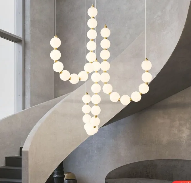 loft villa chandelier light luxury Nordic creative staircase light modern minimalist LED light necklace chandelier
loft villa chandelier light luxury Nordic creative staircase light modern minimalist LED light necklace chandelier
