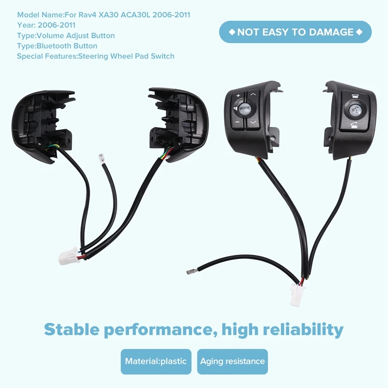 Steering Wheel Control Switch Volume Adjust Button For Toyota Rav4 RAV4 XA30 ACA30L 2006-2008 84247-42030
Steering Wheel Control Switch Volume Adjust Button For Toyota Rav4 RAV4 XA30 ACA30L 2006-2008 84247-42030