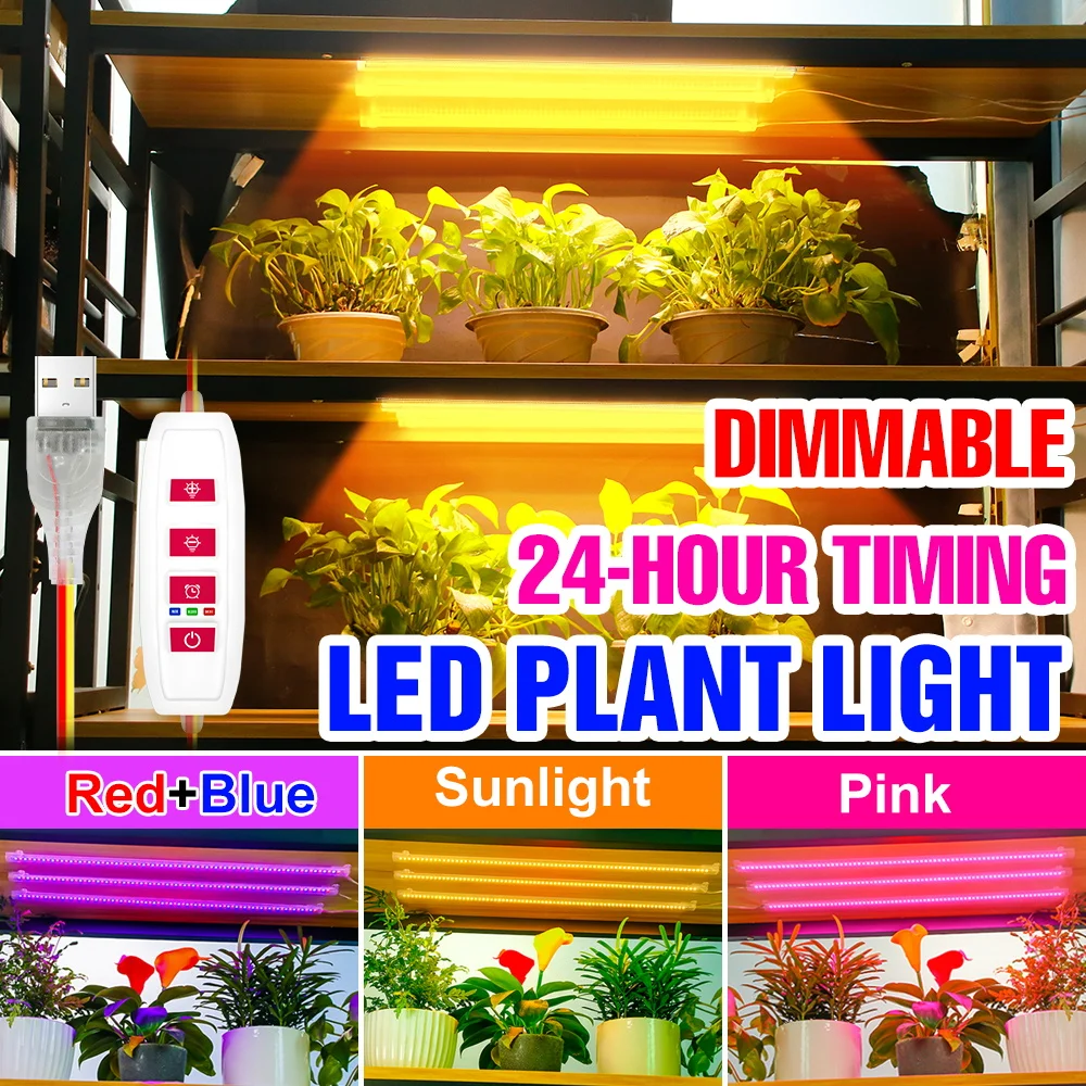 LED Full Spectrum Grow Lights USB Plant Light Bar Indoor Potted Flower Fill Lamp Dimmable Timing Greenhouse Cultivate Lighting
LED Full Spectrum Grow Lights USB Plant Light Bar Indoor Potted Flower Fill Lamp Dimmable Timing Greenhouse Cultivate Lighting