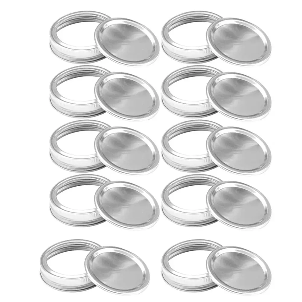 10 Pcs Mason Jar Lid Tinplate Cover Canning Seal Airtight Aluminum Alloy Leak Proof Split Type Lids Food Storage
10 Pcs Mason Jar Lid Tinplate Cover Canning Seal Airtight Aluminum Alloy Leak Proof Split Type Lids Food Storage