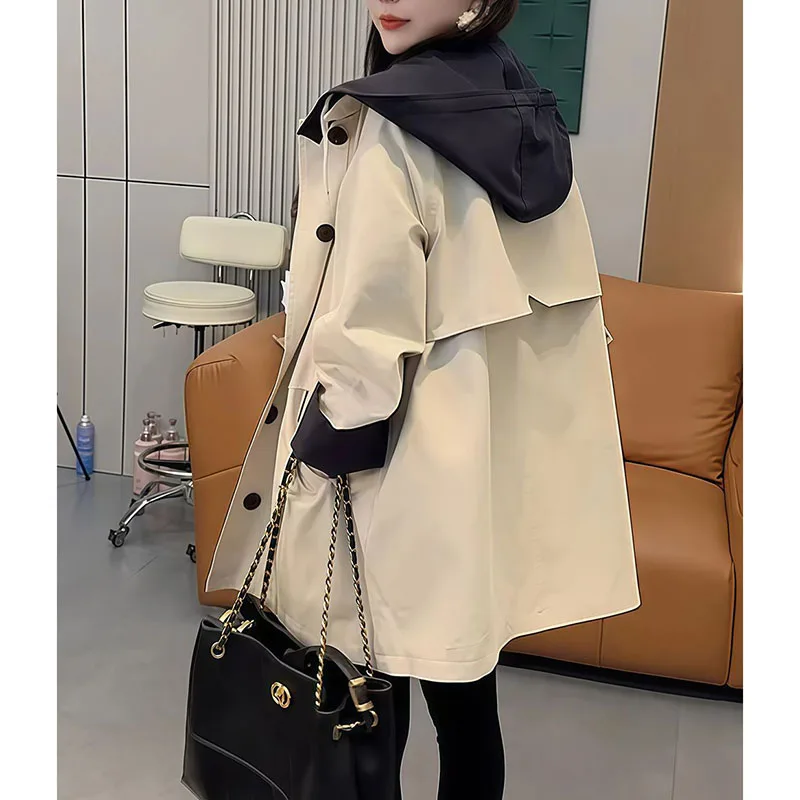2026 New Trench Coat Female Fashion with lining Casual Loose Long Sleeve Hooded Medium Long Windbreaker Spring Autumn Women Oute
2026 New Trench Coat Female Fashion with lining Casual Loose Long Sleeve Hooded Medium Long Windbreaker Spring Autumn Women Oute