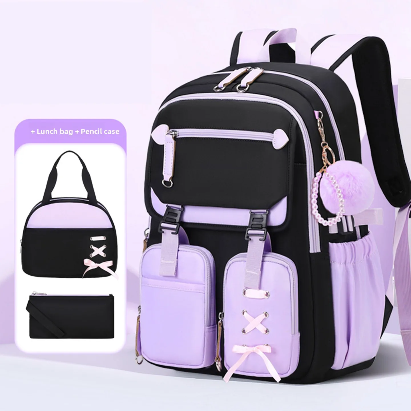 Новый легкий рюкзак Bapa для девочек начальной и средней школы с защитой позвоночника, двойными лямками, большой вместимостью, многофункциональный
Новый легкий рюкзак Bapa для девочек начальной и средней школы с защитой позвоночника, двойными лямками, большой вместимостью, многофункциональный