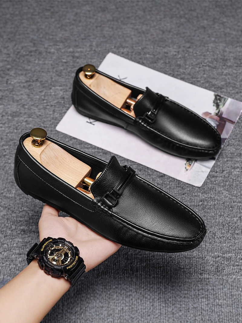 Casual Driving Soft Bottom Work Shoes Men's Slip-On Business Leisure Leather Shoes Breathable round Toe Flat Heel Loafers
Casual Driving Soft Bottom Work Shoes Men's Slip-On Business Leisure Leather Shoes Breathable round Toe Flat Heel Loafers