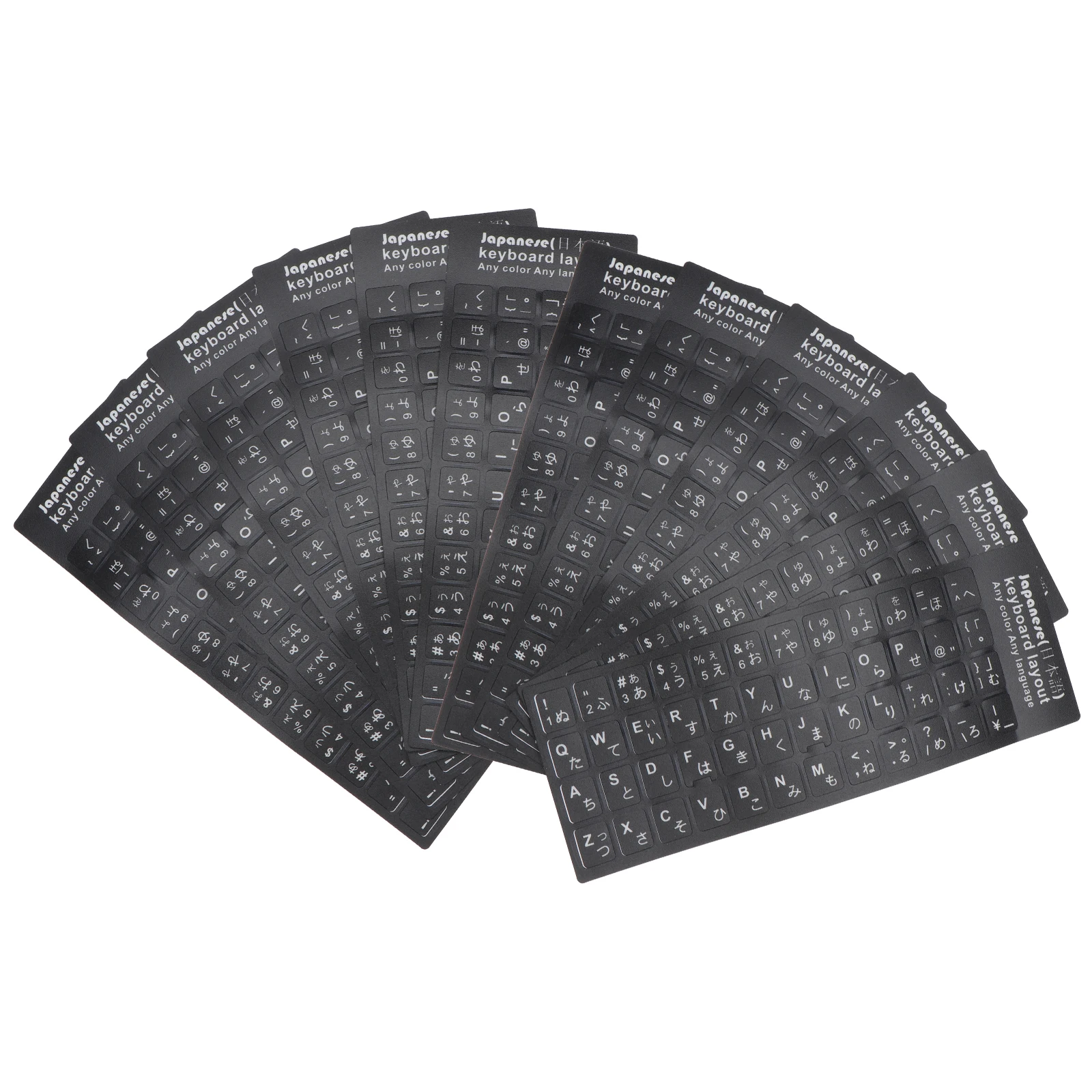10pcs 10 Japanese Keyboard Stickers Black PVC Durable Reusable No Glue Convert Keys Home Office School Keyboard Cover Layout
10pcs 10 Japanese Keyboard Stickers Black PVC Durable Reusable No Glue Convert Keys Home Office School Keyboard Cover Layout