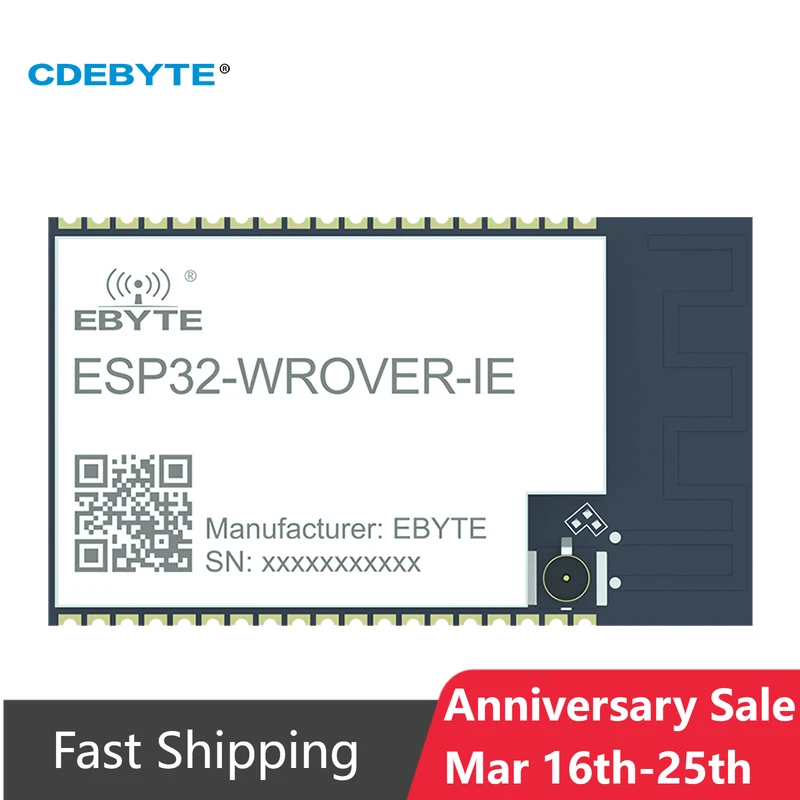 ESP32 2.4G Wifi Wireless Module CDEBYTE FLASH 4MB UART I/O 20dBm IEEE802.11b/g/n Small Size Module
ESP32 2.4G Wifi Wireless Module CDEBYTE FLASH 4MB UART I/O 20dBm IEEE802.11b/g/n Small Size Module