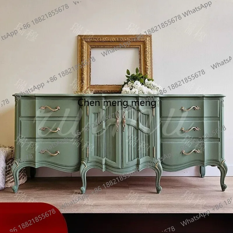 French retro solid wood chest entrance storage integrated bedroom large capacity drawer locker
French retro solid wood chest entrance storage integrated bedroom large capacity drawer locker