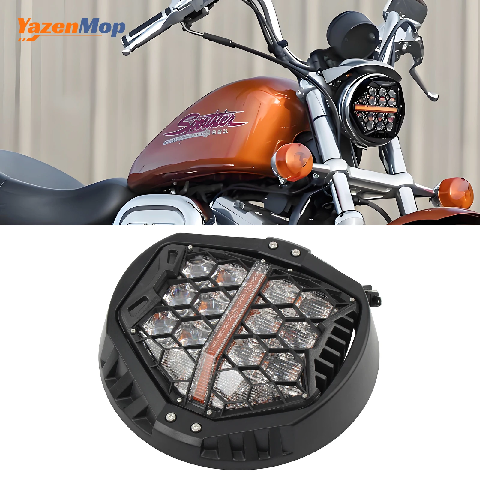 Motorcycle LED Headlight 5.75 inch DRL E24 For Harley Sportster Dyna Softail Motorcycle Headlamp Amber DRL High/Low Beam
Motorcycle LED Headlight 5.75 inch DRL E24 For Harley Sportster Dyna Softail Motorcycle Headlamp Amber DRL High/Low Beam