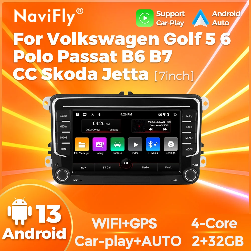 Navifly 7" Android Car Radio Video Player For Volkswagen VW Golf 5 6 Polo Passat B6 B7 CC Skoda Jetta Carplay Auto 2 Din Stereo
Navifly 7" Android Car Radio Video Player For Volkswagen VW Golf 5 6 Polo Passat B6 B7 CC Skoda Jetta Carplay Auto 2 Din Stereo