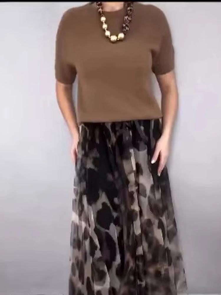 Женская мода с принтом для вечеринки, комплект из 2 предметов, 2026 Повседневная сетчатая юбка с короткими рукавами, элегантный пуловер с круглым вырезом, топ и длинная юбка, комплект
Женская мода с принтом для вечеринки, комплект из 2 предметов, 2026 Повседневная сетчатая юбка с короткими рукавами, элегантный пуловер с круглым вырезом, топ и длинная юбка, комплект