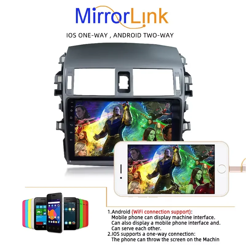 Mirrorlink Car Radio 9 inch 2din Android 9.1 1G+16G Touch Screen WiFi 4G Android 9.1 GPS Bluetooth 5.0 Fits Toyota Corolla
Mirrorlink Car Radio 9 inch 2din Android 9.1 1G+16G Touch Screen WiFi 4G Android 9.1 GPS Bluetooth 5.0 Fits Toyota Corolla