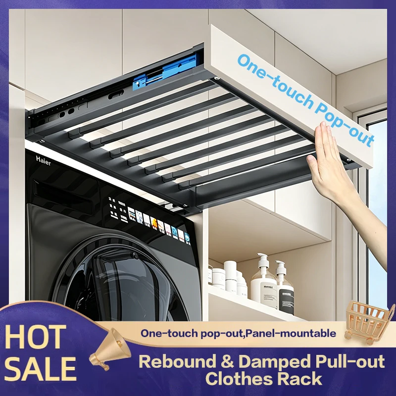 Push To Open Rebound Slide Telescopic Rail Invisible Drying Rack For Washer Dryer Overhead Cabinet Storage And Pant Hanger
Push To Open Rebound Slide Telescopic Rail Invisible Drying Rack For Washer Dryer Overhead Cabinet Storage And Pant Hanger